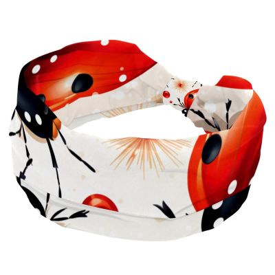 1 Pack Wide Headbands For Women Elastic Headband Red Art Seven Star Ladybug-292 Head Bands Women's Hair Band Turban Workout Soft Sweat Hairband Accessories