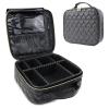 SLUMAZI Travel Makeup Bag Makeup Cosmetic Train Case Organizer Portable Storage Bag with Adjustable Dividers for Cosmetics Makeup Brushes Toiletry Jewelry Heart Pattern view 1