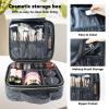 SLUMAZI Travel Makeup Bag Makeup Cosmetic Train Case Organizer Portable Storage Bag with Adjustable Dividers for Cosmetics Makeup Brushes Toiletry Jewelry Heart Pattern view 2