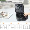 SLUMAZI Travel Makeup Bag Makeup Cosmetic Train Case Organizer Portable Storage Bag with Adjustable Dividers for Cosmetics Makeup Brushes Toiletry Jewelry Heart Pattern view 3