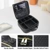 SLUMAZI Travel Makeup Bag Makeup Cosmetic Train Case Organizer Portable Storage Bag with Adjustable Dividers for Cosmetics Makeup Brushes Toiletry Jewelry Heart Pattern view 4