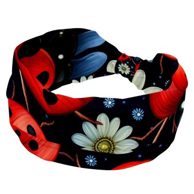 1 Pack Wide Headbands For Women Elastic Headband Red Art Seven Star Ladybug-277 Head Bands Women's Hair Band Turban Workout Soft Sweat Hairband Accessories