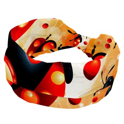 1 Pack Headbands for Women Non Slip Elastic Sports Hair Bands for Women, Soft Cloth Headband for Workout Yoga Fashion Hair Accessories,Red Art Seven Star Ladybug-296