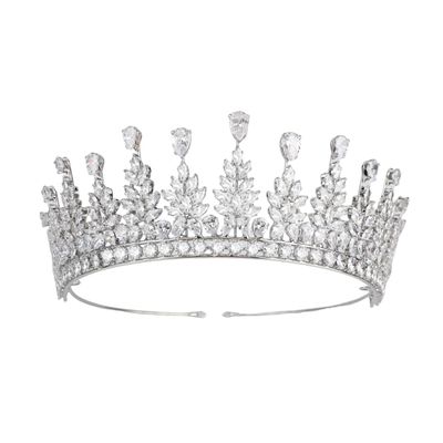 14K Gold Moissanite Glamorous Bridal Crown, High-End Wedding Tiara Hair Accessory for Women, Ideal Gift for Brides, Anniversaries, and Formal Parties (Style 2)
