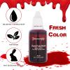 Paminify Halloween Zombie Makeup Kit,1.01oz Zombie Grey Blue Face Body Paint and 30ml Washable Dripping Fake Blood with sponge,Light Gray Face Painting SFX Cream Makeup with Stage Blood for Vampires view 4