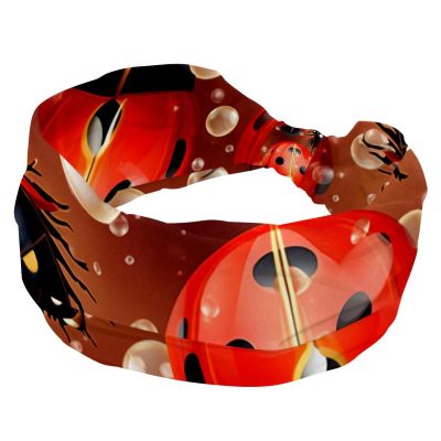 1 Pack Wide Headbands For Women Elastic Headband Red Art Seven Star Ladybug-355 Head Bands Women's Hair Band Turban Workout Soft Sweat Hairband Accessories