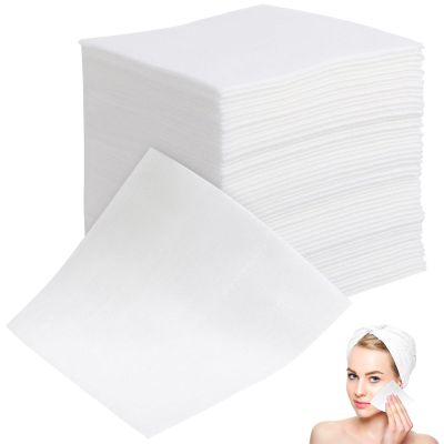 FOMIYES 100 Pcs Makeup Remover Pads - Soft Non-Woven Facial Cleansing Cotton Rounds for Makeup Removal and Toner Application (10x10cm)