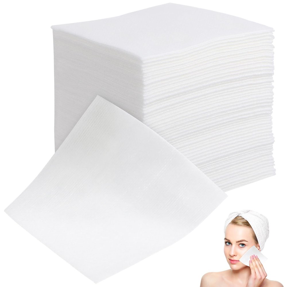 FOMIYES 100 Pcs Makeup Remover Pads - Soft Non-Woven Facial Cleansing Cotton Rounds for Makeup Removal and Toner Application (10x10cm)