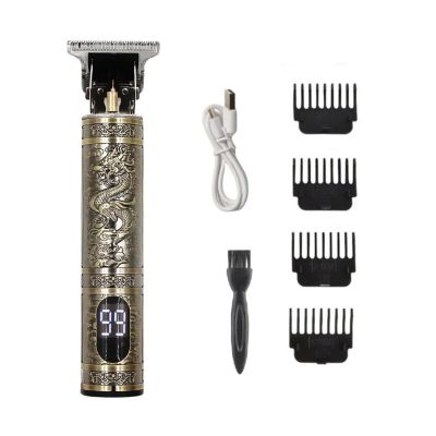 Professional Hair Trimmer Rechargeable Hair Cutting Machine for Men LCD Vintage Hair Beard Trimmer Electric Clippers Barber(LCD Dragon)