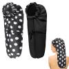 2 Pcs Large Shower Cap for Braids, Extra Long Shower Cap for Women Long Hair & Locs, Waterproof Hair Bonnets for Dreadlocks Drawstring Bath Caps for Women & Men (Polka Dots, Black) view 1