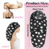 2 Pcs Large Shower Cap for Braids, Extra Long Shower Cap for Women Long Hair & Locs, Waterproof Hair Bonnets for Dreadlocks Drawstring Bath Caps for Women & Men (Polka Dots, Black) view 2