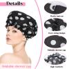 2 Pcs Large Shower Cap for Braids, Extra Long Shower Cap for Women Long Hair & Locs, Waterproof Hair Bonnets for Dreadlocks Drawstring Bath Caps for Women & Men (Polka Dots, Black) view 3