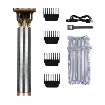 Vintage Electric Shaver Hair Trimmer Barber Hair Clipper Cordless Hair Cutting Machine Beard Shaving T9 Razor Men(Sliver Grid)