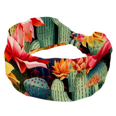 1 Pack Wide Headbands For Women Elastic Headband Cactus Plant-535 Head Bands Women's Hair Band Turban Workout Soft Sweat Hairband Accessories
