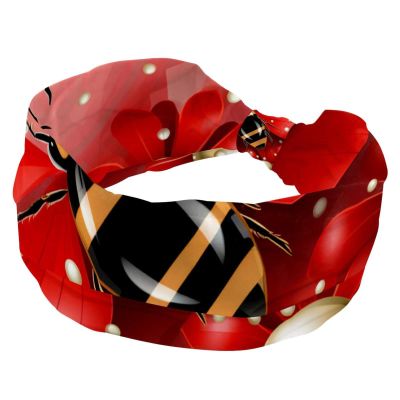 1 Pack Red Art Seven Star Ladybug-333 Elastic Soft Fabric Non-Slip Women's Fashion Headbands - Soft, Wide, and Stylish for All Occasions
