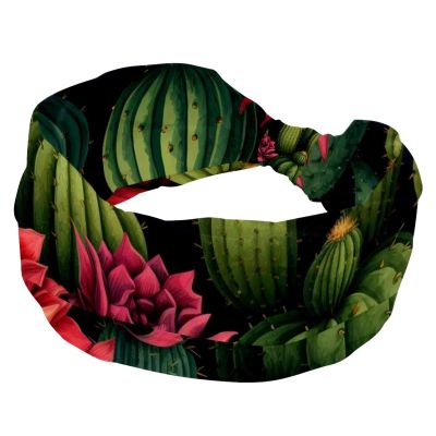 1 Pack Colored Cactus-378 Elastic Soft Fabric Non-Slip Women's Fashion Headbands - Soft, Wide, and Stylish for All Occasions