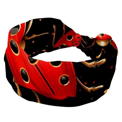 1 Pack Wide Headbands For Women Elastic Headband Red Art Seven Star Ladybug-289 Head Bands Women's Hair Band Turban Workout Soft Sweat Hairband Accessories