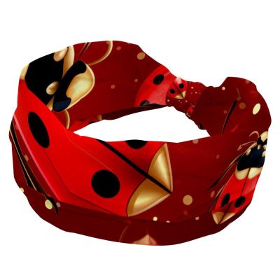 1 Pack Red Art Seven Star Ladybug-336 Elastic Soft Fabric Non-Slip Women's Fashion Headbands - Soft, Wide, and Stylish for All Occasions
