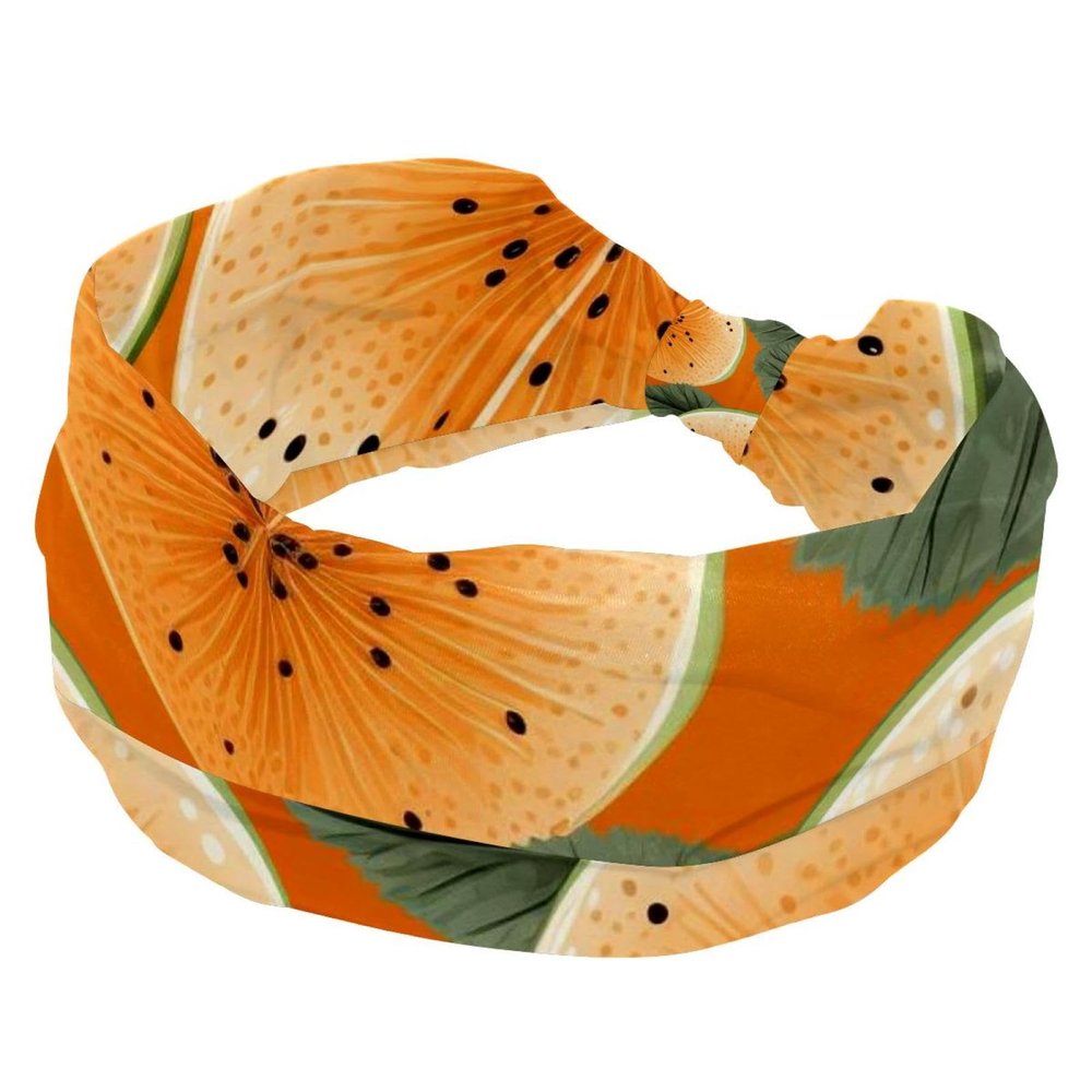1 Pack Yellow Hami Melon-612 Elastic Soft Fabric Non-Slip Women's Fashion Headbands - Soft, Wide, and Stylish for All Occasions