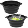 2Pcs Face Bowl with Built-in Ice Tray  Collapsible Silicone Facial Ice Bath Bowl for Cold Plunge Therapy, Skin Tightening & Acne Relief  Portable Spa Tool for Home & Travel (Black) view 1