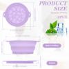 2Pcs Face Bowl with Built-in Ice Tray  Collapsible Silicone Facial Ice Bath Bowl for Cold Plunge Therapy, Skin Tightening & Acne Relief  Portable Spa Tool for Home & Travel (Purple) view 2