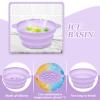 2Pcs Face Bowl with Built-in Ice Tray  Collapsible Silicone Facial Ice Bath Bowl for Cold Plunge Therapy, Skin Tightening & Acne Relief  Portable Spa Tool for Home & Travel (Purple) view 3