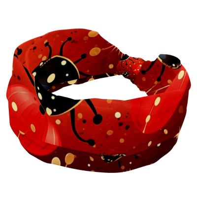 1 Pack Red Art Seven Star Ladybug-315 Elastic Soft Fabric Non-Slip Women's Fashion Headbands - Soft, Wide, and Stylish for All Occasions