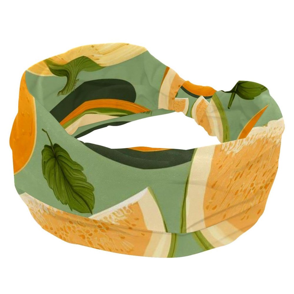 1 Pack Yellow Hami Melon-609 Elastic Soft Fabric Non-Slip Women's Fashion Headbands - Soft, Wide, and Stylish for All Occasions