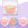 2Pcs Face Bowl with Built-in Ice Tray  Collapsible Silicone Facial Ice Bath Bowl for Cold Plunge Therapy, Skin Tightening & Acne Relief  Portable Spa Tool for Home & Travel (Pink) view 3