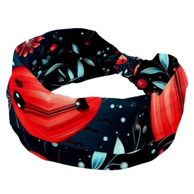 1 Pack Wide Headbands For Women Elastic Headband Red Art Seven Star Ladybug-295 Head Bands Women's Hair Band Turban Workout Soft Sweat Hairband Accessories