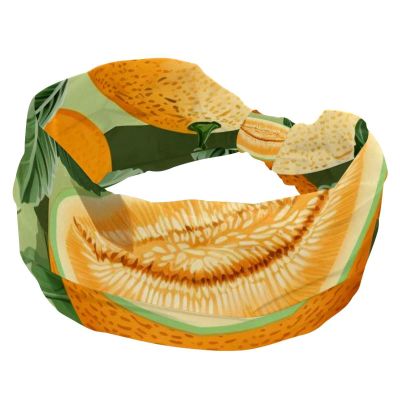 1 Pack Yellow Hami Melon-636 Elastic Soft Fabric Non-Slip Women's Fashion Headbands - Soft, Wide, and Stylish for All Occasions