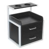 NeNchengLi Wall Mounted Salon Station Black Silver Salon Wall Cabinet with Drawer, Hair Salon Station Cabinet with Hair Dryer Holes, Wall Mounted Storage Cabinet for Salon, Locker Room, Bathroom view 1