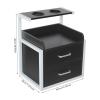 NeNchengLi Wall Mounted Salon Station Black Silver Salon Wall Cabinet with Drawer, Hair Salon Station Cabinet with Hair Dryer Holes, Wall Mounted Storage Cabinet for Salon, Locker Room, Bathroom view 3