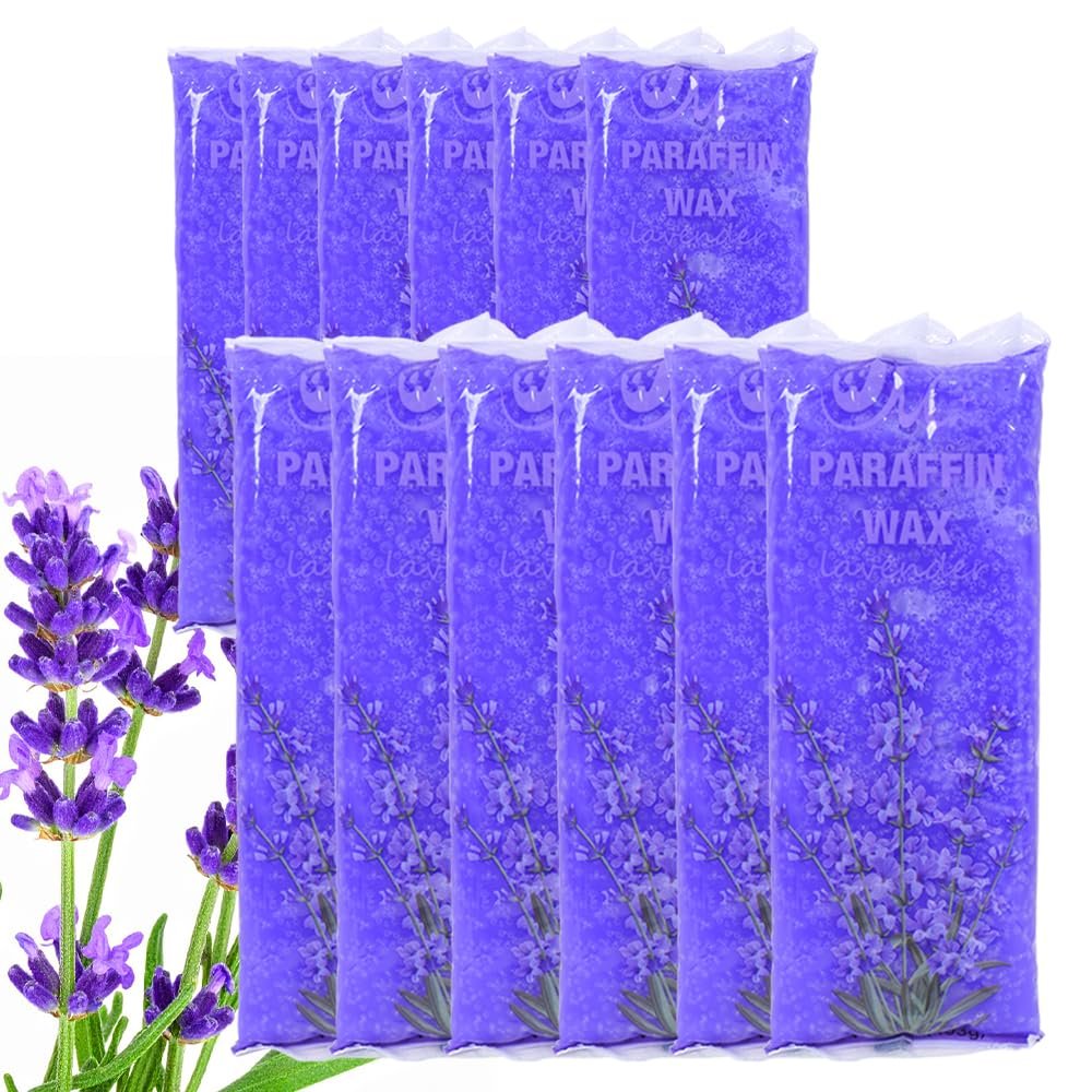 Lavender Paraffin Wax Refills 12 Pack  Spa Paraffin Wax Beads & Blocks for Hand and Foot Bath, Wax Machine Refill for Moisturizing Skin, Relaxing Salon & Home Treatment