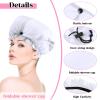 2 Pcs Large Shower Cap for Braids, Extra Long Shower Cap for Women Long Hair & Locs, Waterproof Hair Bonnets for Dreadlocks Drawstring Bath Caps for Women & Men (White, Polka Dots) view 3