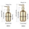 Easy to Press Type Shampoo Bottle Refillable Rustproof Soap Dispenser Simple Electroplated Empty Pump Jar Countertop (Gold 500ml) view 4