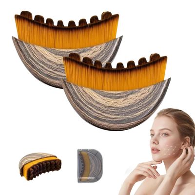 2PCS Lymphatic Contour Face Brush, Lymphatic Contour Face and Body Brushes, Lymphatic Drainage Face Massager, Jawline and Chin Sculpting, Ergonomically Designed to Fit The Skin Precisely