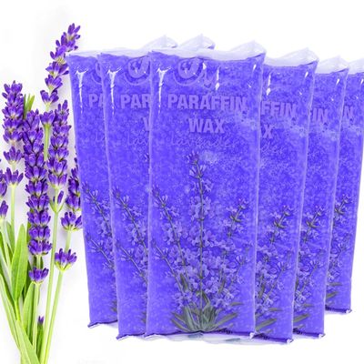 6 Pack Lavender Paraffin Wax Beads and Blocks  Paraffin Wax Refills for Hand and Foot Spa Bath, Salon Wax Machine, Hydrating and Softening Skin Care