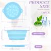 2Pcs Face Bowl with Built-in Ice Tray  Collapsible Silicone Facial Ice Bath Bowl for Cold Plunge Therapy, Skin Tightening & Acne Relief  Portable Spa Tool for Home & Travel (Blue) view 2