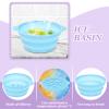 2Pcs Face Bowl with Built-in Ice Tray  Collapsible Silicone Facial Ice Bath Bowl for Cold Plunge Therapy, Skin Tightening & Acne Relief  Portable Spa Tool for Home & Travel (Blue) view 3