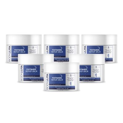 BodyLita Foot & Heel Repair Balm, Heel Balm for Dry Cracked Feet, Exfoliator and Moisturizer for Dry Skin, 1.76 Oz (6)