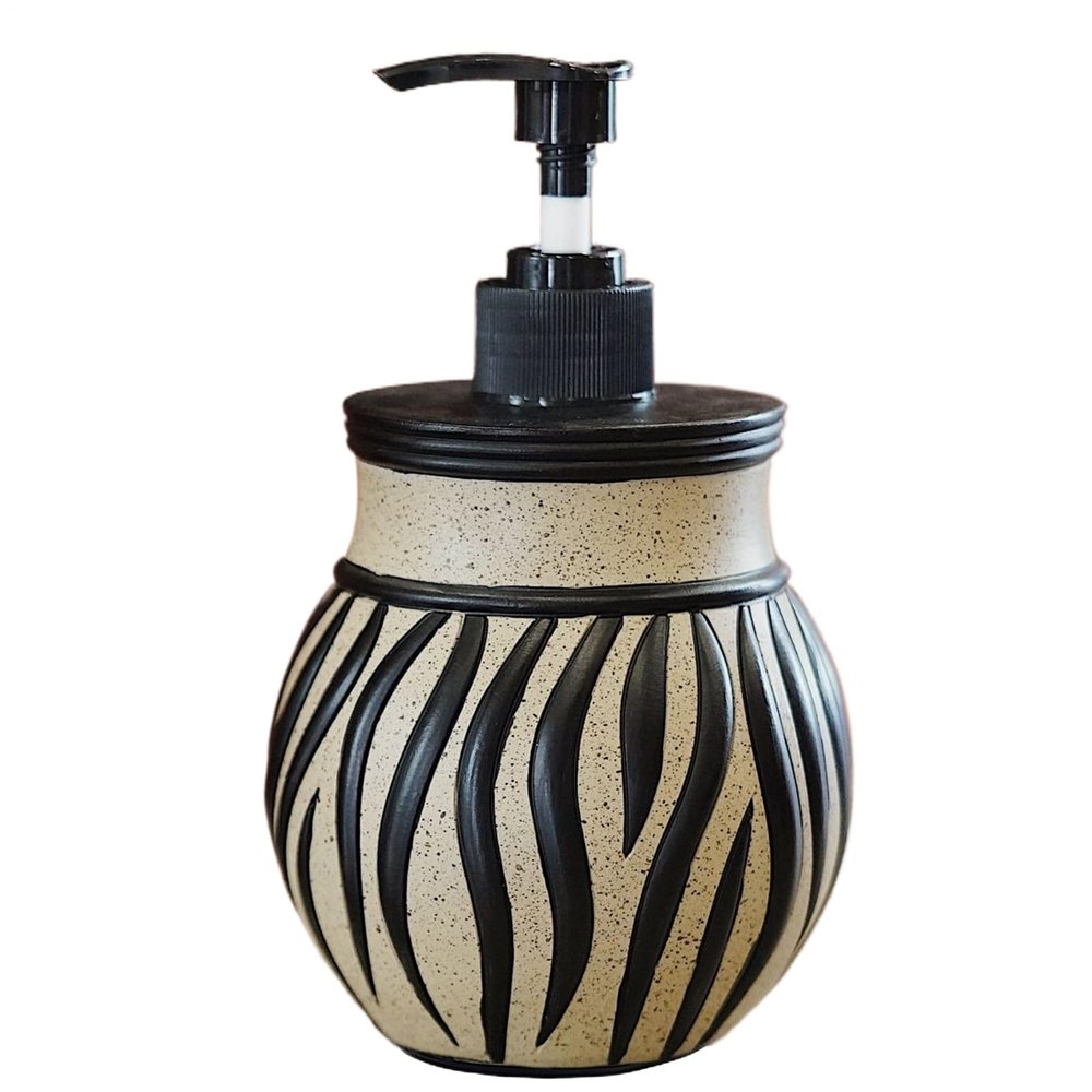 Soap Dispenser - Bathroom Soap Dispenser | Hand Soaps Dispensers | Liquid Soaps Dispensers with Zebra Design | Shower Bottle Holder | 400ML Refillable Retro Bottle Container Pump Holder for Home