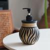 Soap Dispenser - Bathroom Soap Dispenser | Hand Soaps Dispensers | Liquid Soaps Dispensers with Zebra Design | Shower Bottle Holder | 400ML Refillable Retro Bottle Container Pump Holder for Home view 2
