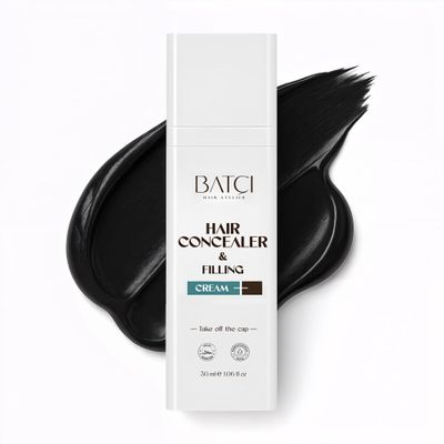 Batci Hair Concealer Cream for Thinning Hair & Bald Spots Natural Non-Fiber Scalp Filling Cream, Root Touch-Up for Men & Women, Waterproof Formula, 1 fl oz (30ml)