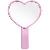 1 PCS Heart Shaped Hand Held Mirrors with Handle, Small Water Ripples Handheld Mirror, Cute Single-Sided Magnifying Makeup Lash Mirror with Handle for Makeup Travel Men & Women (Pink, 4 x 7 Inches) view 1