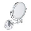 8-Inch Two-Sided Swivel Wall Mounted Makeup Mirror with Magnification, Makeup Mirror with LED Lights, 11.1-Inch Extension, 360 Degree Swivel Rotation (Bright Silver 5X) view 1