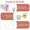 Bmpzery Ear Piercing Kit,White Gold Piercing Kit with Opal Stud Earrings and Gold Flat Backs,Disposable Home Ear Self Piercings Set,Easy for Men and Women Safe Ears Piercings Home Using view 3