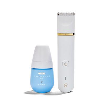 Bushbalm Ingrown Hair Nude Oil + Bikini Trimmer Set  Francesca Trimmer with Nude Oil  2pc Grooming Set for Women, Bikini, Underarms & Legs  Smooth Skin, Razor Bump