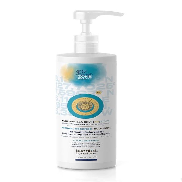 Tweak'd by Nature Blue Zone Stardust The Youth Rejuvenator Ultra Nourishing Hair & Scalp Cleanser - 24oz (Blue Vanilla Sky)