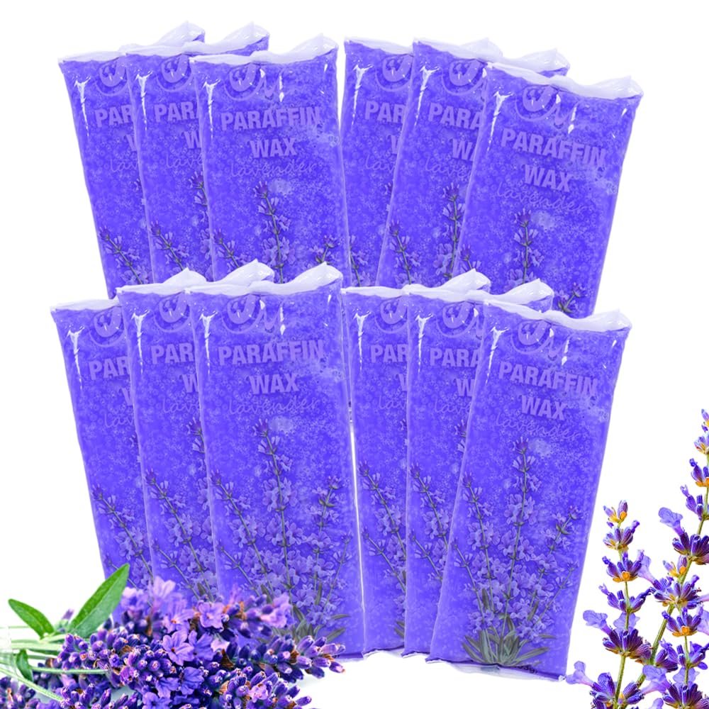 Oh Baby Nails Paraffin Wax Refills, 12 Pack (12 lbs) Lavender Scented Paraffin Wax Blocks for Hand & Foot Spa, Paraffin Bath & Wax Machine, Moisturizing & Softening Treatment